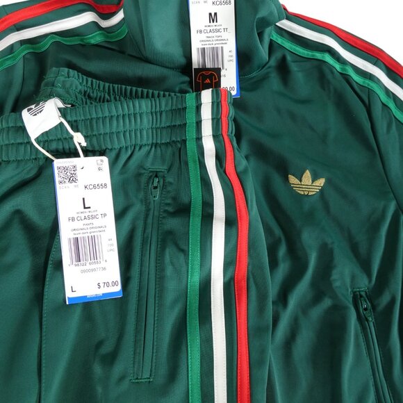 Adidas Women’s Originals Track Set Jacket M Pants L Team Dark Green Bold - Picture 16 of 16